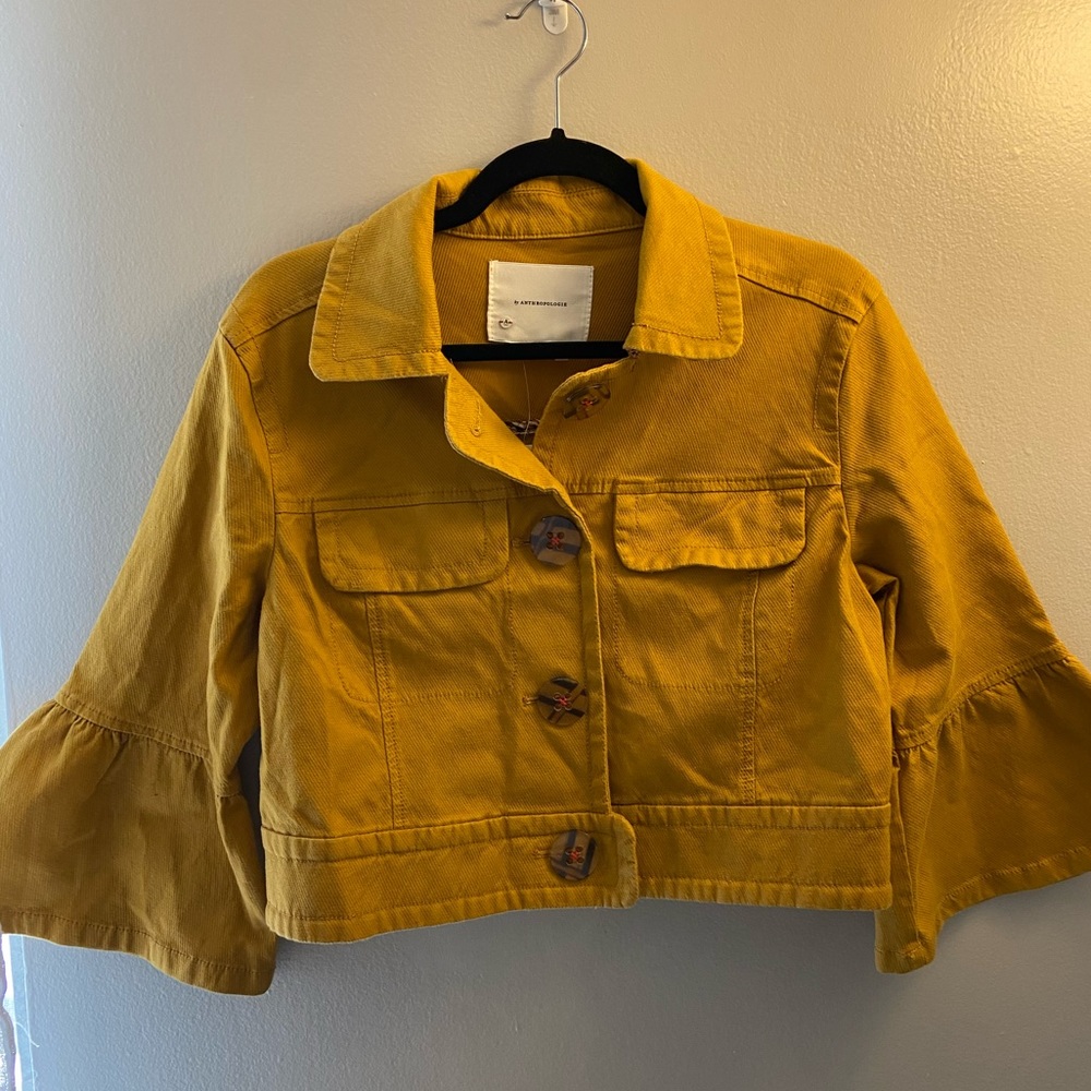 Anthropologie Mustard Cropped Jacket